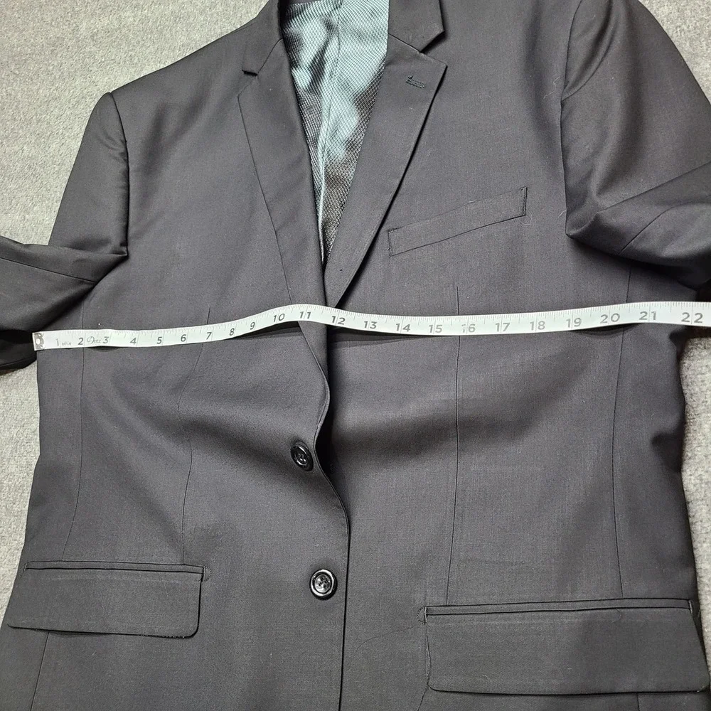 Vinci Men's Black Blazer Jacket 44L Two Button Suit Coat Fully Lined Classic Fit